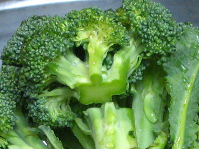 Close Up Picture Of the Broccoli Head Separated From The Stem (40k)