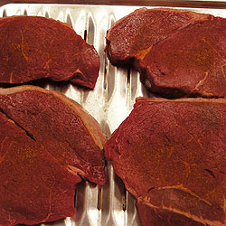 Open And Prepare To Broil Steak (26k)