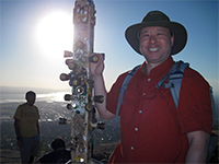 Mission Peak Summit Touching Metal Rod Pole Called Mission Peeker